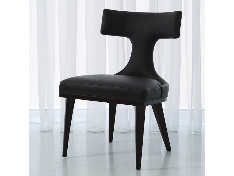 Global Views Casual Dining Anvil Back Dining Chair-Black Leather MC-2510 at Norwood Furniture