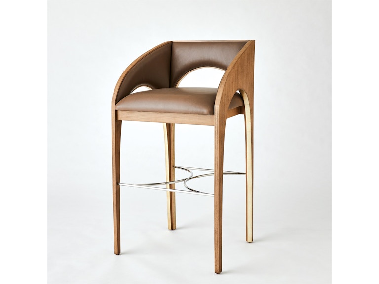 Global Views Casual Dining Arches Bar Stool-Nutmeg/Champagne DJ2.20006 at Norwood Furniture