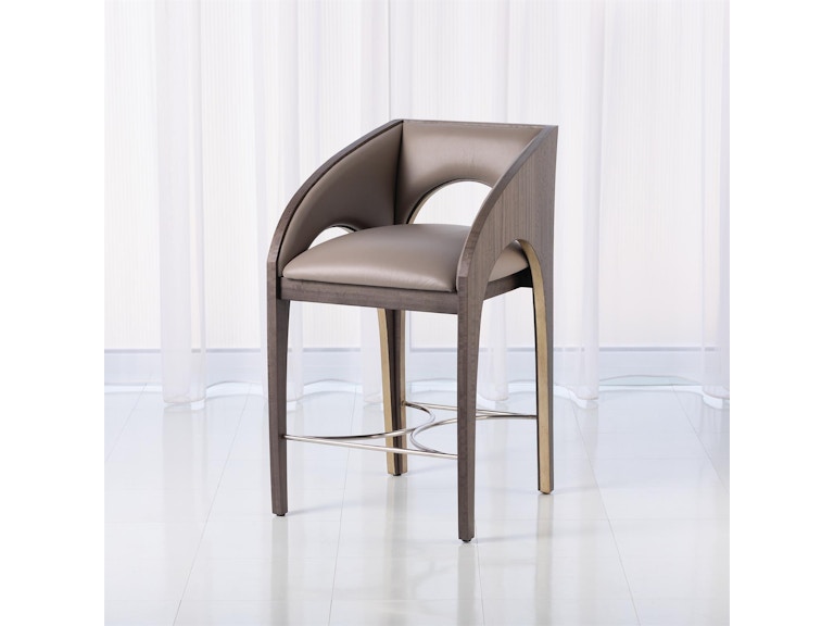 Global Views Casual Dining Arches Counter Stool-Grey Leather DJ2.20002 at Norwood Furniture
