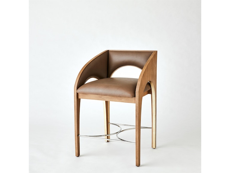 Global Views Casual Dining Arches Counter Stool-Nutmeg/Champagne DJ2.20007 at Norwood Furniture