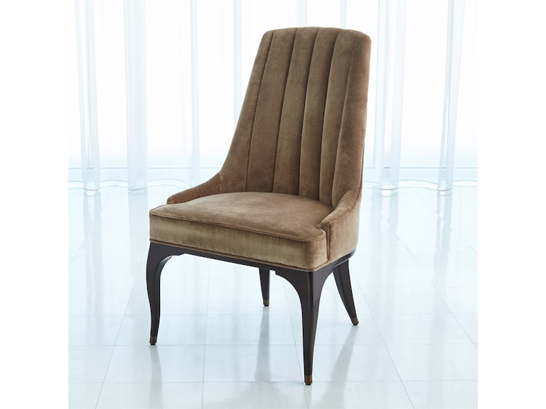 Global Views Casual Dining Channel Tufted Dining Chair-Mushroom 2724 at Norwood Furniture