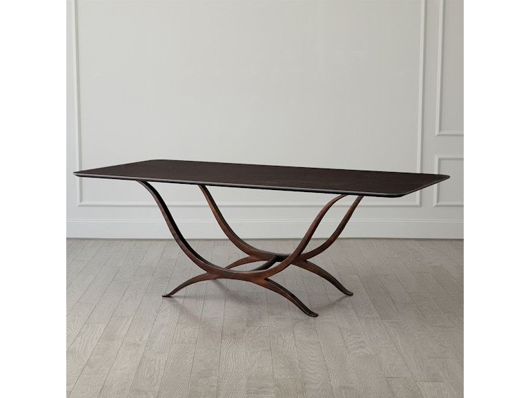Global Views Casual Dining Chorda Dining Table-Bronze-Rectangle 9.93849 at Norwood Furniture