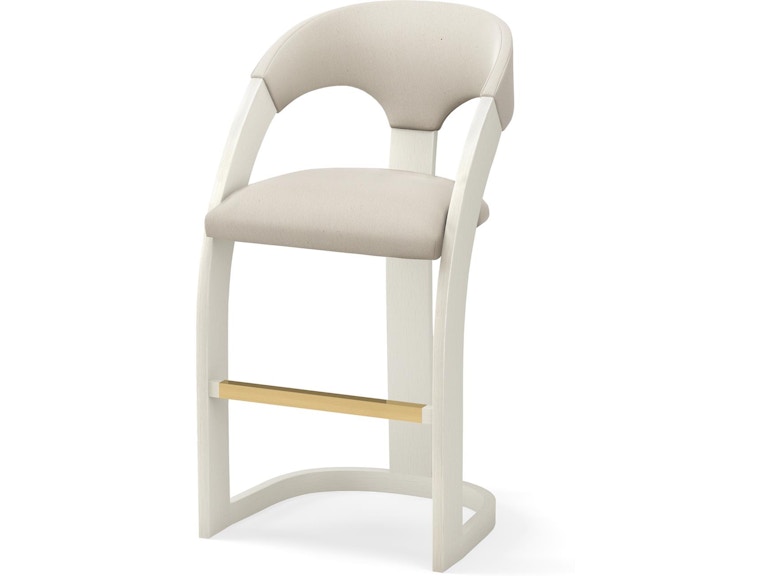 Global Views Casual Dining Delia Bar Stool-Antique White-Muslin ASH2036-MUSLIN at Norwood Furniture