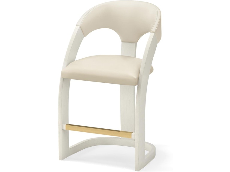 Global Views Casual Dining Delia Counter Stool-Antique White-Milk Leather ASH2038 at Norwood Furniture