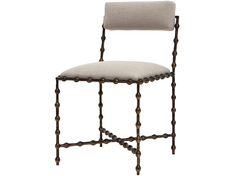 Global Views Casual Dining Elder Dining Chair-Bronze-Cambric Stone ASH9.90016 at Norwood Furniture