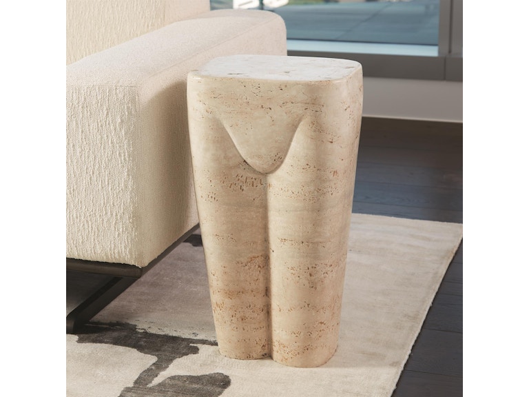 Global Views Casual Dining Femme Stool-Travertine FDS9.90032 at Norwood Furniture