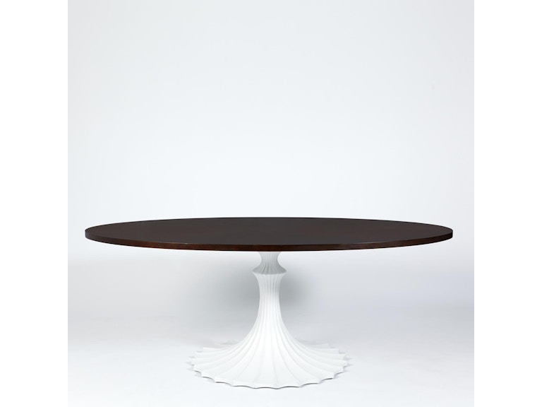 Global Views Casual Dining Flute Table 78 Walnut Top with 34 White Base WDSEH2529-GV at Norwood Furniture