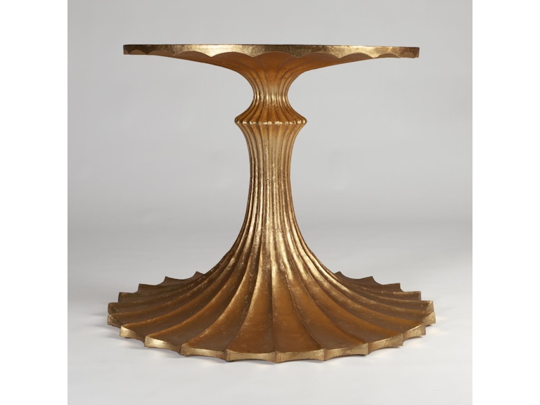 Global Views Casual Dining Flute Table Base-Gold Leaf-34 WDSEH9207-B-GV at Norwood Furniture