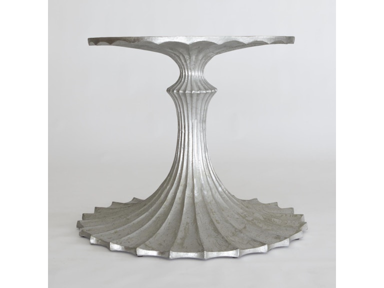 Global Views Casual Dining Flute Table Base-Silver Leaf-34 WDSEH9205-B-GV at Norwood Furniture