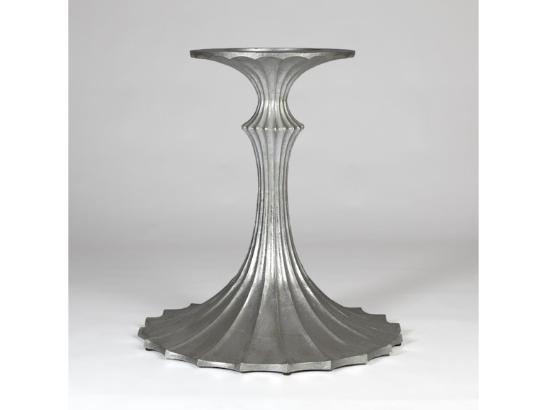 Global Views Casual Dining Flute Table Base-Silver Leaf-26 WDSEH9202-B-GV at Norwood Furniture