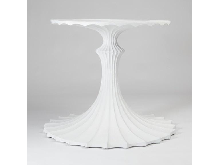 Global Views Casual Dining Flute Table Base-White-34 WDSEH9206-B-GV at Norwood Furniture