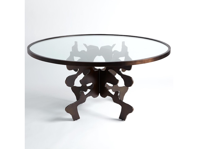 Global Views Casual Dining Ink Blot Dining Table-Bronze-60 WDSEH9220-GV at Norwood Furniture
