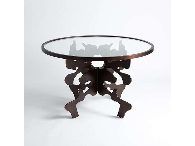 Global Views Casual Dining Ink Blot Dining Table-Bronze-48 WDSEH9217-GV at Norwood Furniture