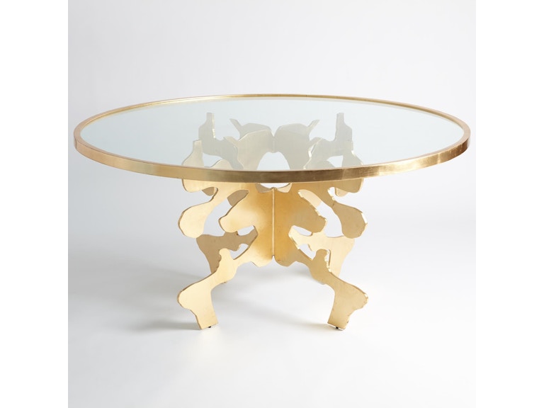 Global Views Casual Dining Ink Blot Dining Table-Gold Leaf-60 WDSEH9219-GV at Norwood Furniture