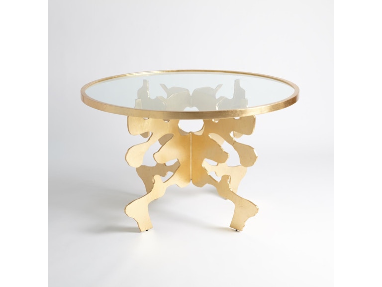 Global Views Casual Dining Ink Blot Dining Table-Gold Leaf-48 WDSEH9216-GV at Norwood Furniture