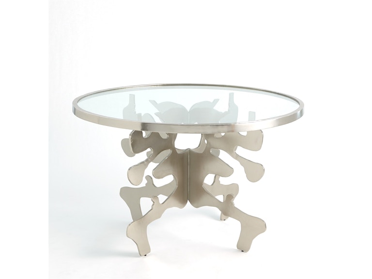Global Views Casual Dining Ink Blot Dining Table-Nickel-48 WDSEH9218-GV at Norwood Furniture