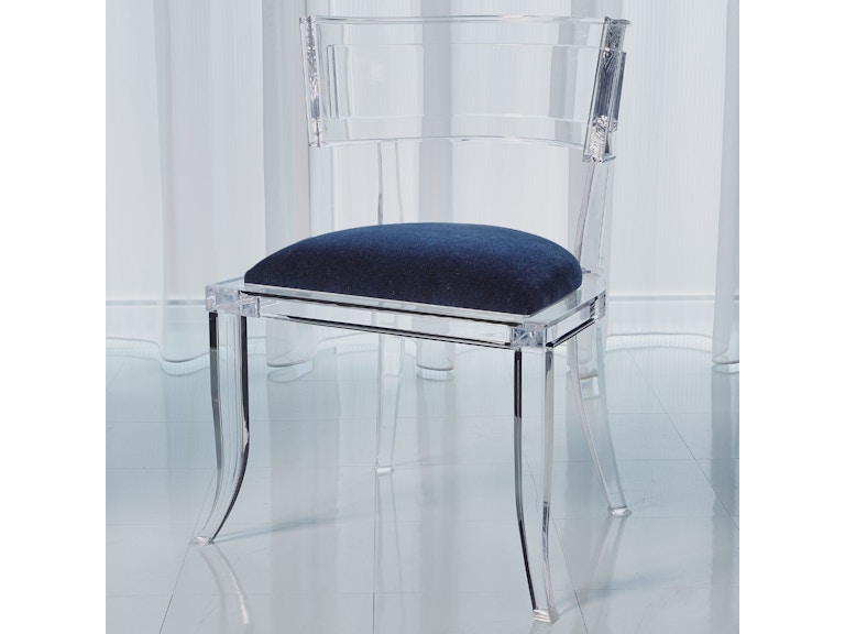 Global Views Casual Dining Klismos Acrylic Chair-Admiral Blue 3.31325 at Norwood Furniture