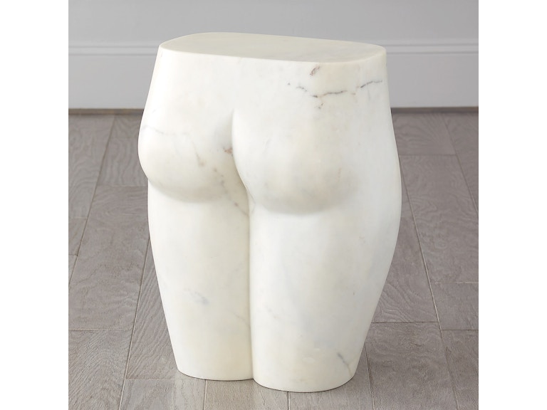 Global Views Casual Dining LHomme Stool-White FDS9.90060 at Norwood Furniture