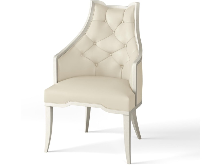 Global Views Casual Dining Logan Arm Chair-Antique White-Milk Leather WDSEH2248-GV at Norwood Furniture
