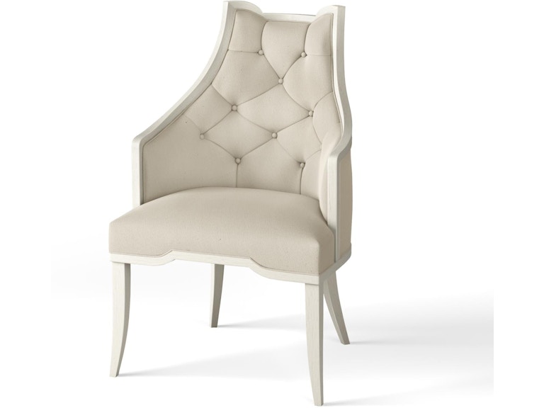 Global Views Casual Dining Logan Arm Chair-Antique White-Muslin WDSEH2247-MUSLIN-GV at Norwood Furniture