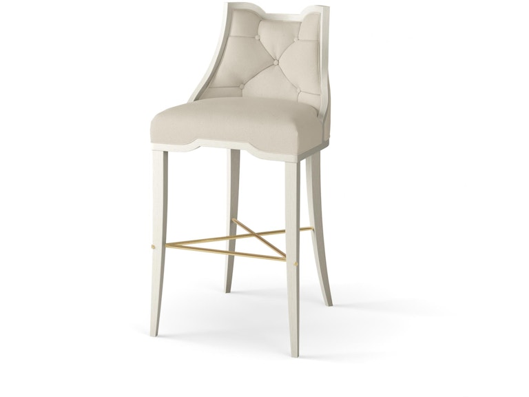 Global Views Casual Dining Logan Bar Stool-Antique White WDSEH2311-MUSLIN-GV at Norwood Furniture