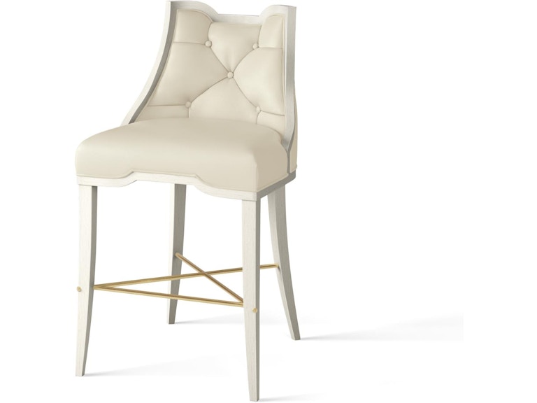 Global Views Casual Dining Logan Counter Stool-Antique White-Milk Leather WDSEH2280-GV at Norwood Furniture