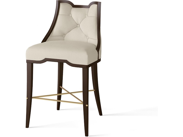 Global Views Casual Dining Logan Counter Stool-Walnut-Muslin WDSEH2060-MUSLIN-GV at Norwood Furniture