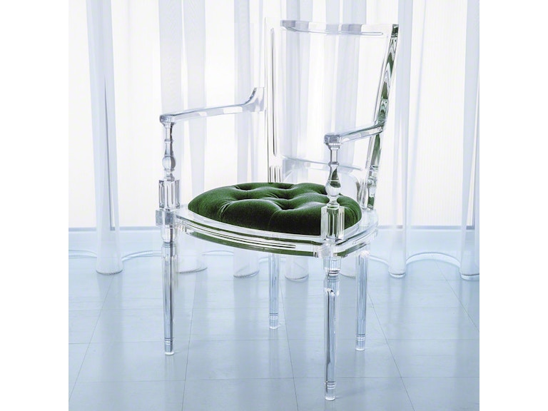 Global Views Casual Dining Marilyn Acrylic Arm Chair-Emerald Green 3.31166 at Norwood Furniture