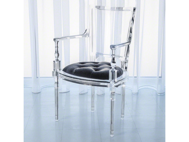 Global Views Casual Dining Marilyn Acrylic Arm Chair-Pewter 3.31172 at Norwood Furniture