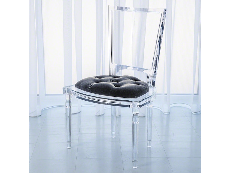 Global Views Casual Dining Marilyn Acrylic Side Chair-Pewter 3.31173 at Norwood Furniture