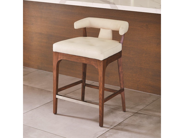 Global Views Casual Dining Moderno Bar Stool-Ivory Marble Leather 2590 at Norwood Furniture