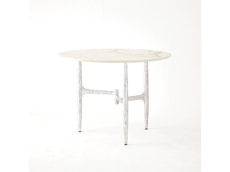 Global Views Casual Dining Radius Rectangle Table-Silver with Golden White Top 7.91584 at Norwood Furniture