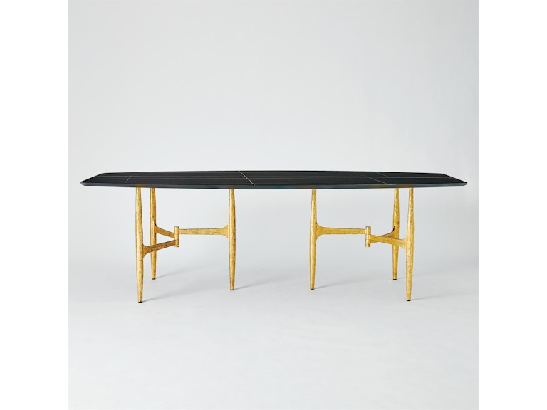 Global Views Casual Dining Radius Round Table-Gold/Noir Lux Top 7.91580 at Norwood Furniture