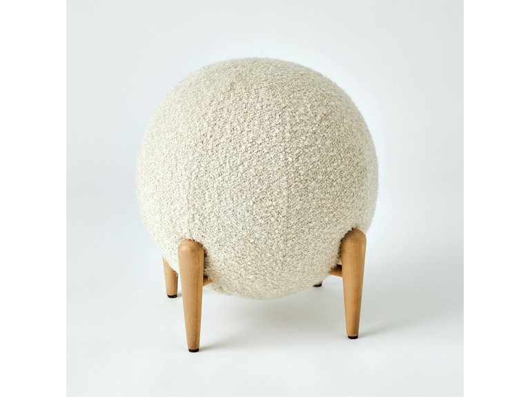 Global Views Casual Dining Shearling Ball Stool ASH2106 at Norwood Furniture