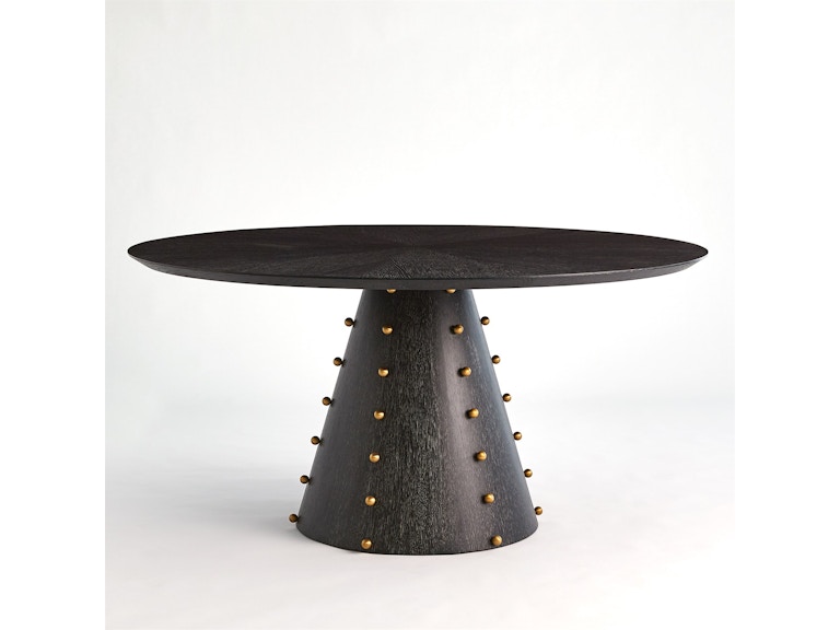 Global Views Casual Dining Spheres Dining Table-Ebony Cerused Oak-60 Dia ASH2000 at Norwood Furniture