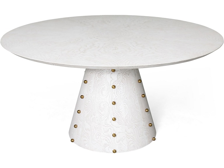 Global Views Casual Dining Spheres Dining Table-White Burl-60 Dia ASH2003 at Norwood Furniture