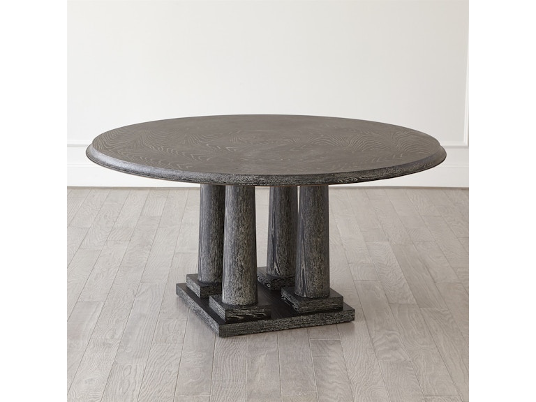 Global Views Casual Dining Titian Dining Table-Black Cerused Oak-60 Top RT2014 at Norwood Furniture