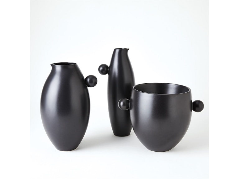 Global Views Home Accents Ball Handled Pitcher-Black-Sm 1.10852 at Norwood Furniture