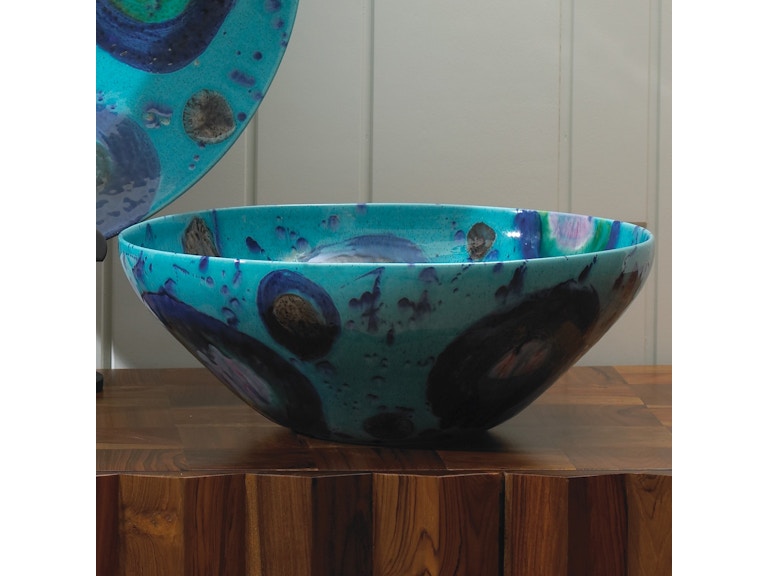 Global Views Home Accents Blue Spots Bowl 1732 at Norwood Furniture