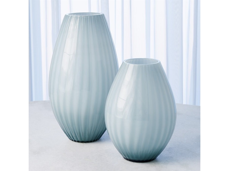 Global Views Home Accents Cased Glass Stripe Vase-Blue-Sm 3.31609 at Norwood Furniture