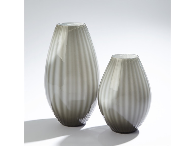 Global Views Home Accents Cased Glass Stripe Vase-Grey-Sm 3.31623 at Norwood Furniture