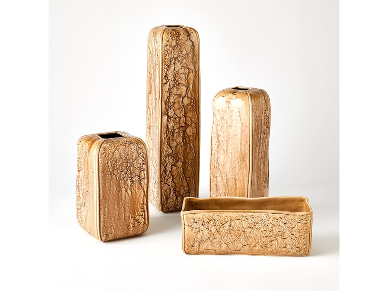 Global Views Home Accents Crinkle Craft Vase-Camel-Lg 1.10989 at Norwood Furniture