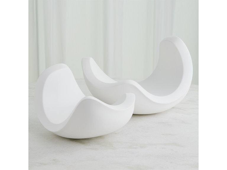 Global Views Home Accents Curl Bowl-Matte White-Lg 1.10968 at Norwood Furniture