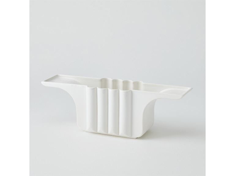 Global Views Home Accents Flying Column Bowl-White 1.11060 at Norwood Furniture