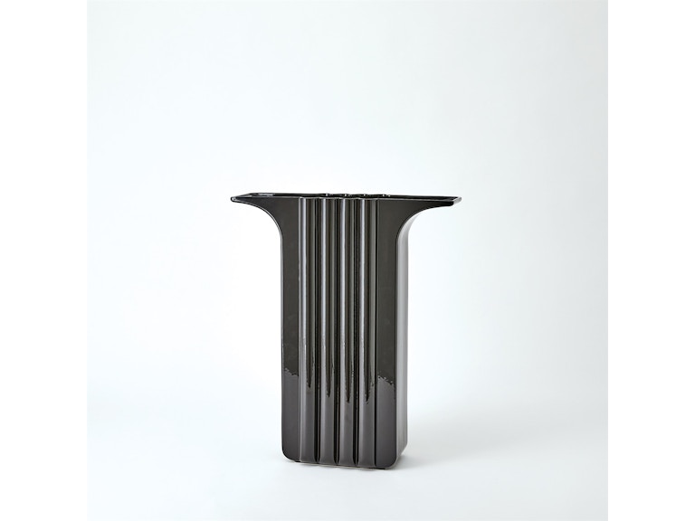 Global Views Home Accents Flying Column Vase-Black-Wide 1.11051 at Norwood Furniture