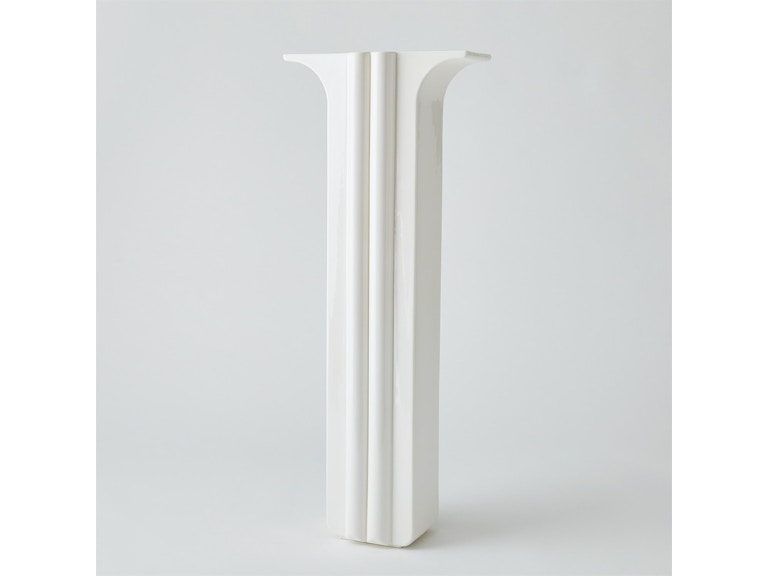 Global Views Home Accents Flying Column Vase-White-Slim 1.11058 at Norwood Furniture