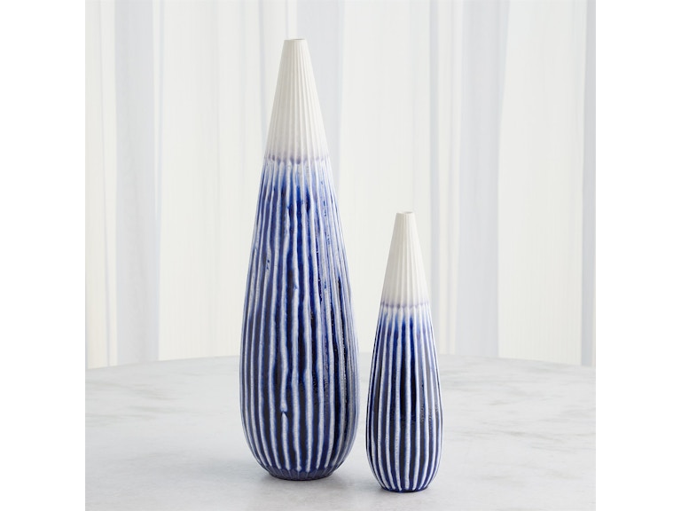 Global Views Home Accents Furrow Taper Vase-Cobalt-Lg 1.10954 at Norwood Furniture