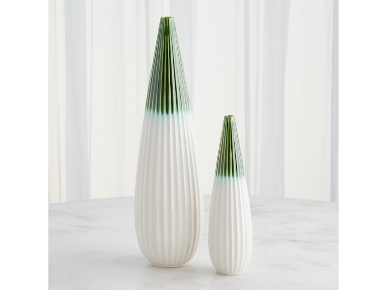 Global Views Home Accents Furrow Taper Vase-Emerald-Lg 1.10940 at Norwood Furniture