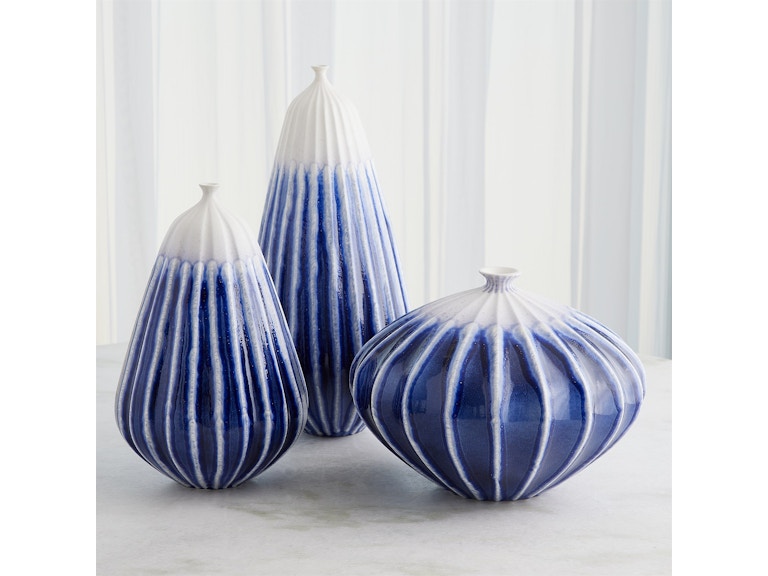 Global Views Home Accents Furrow Vase-Cobalt-Sm 1.10957 at Norwood Furniture