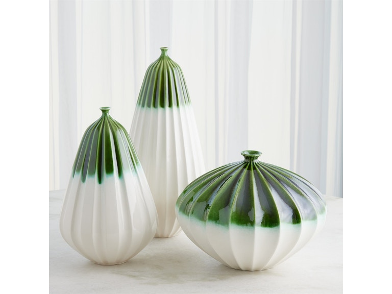 Global Views Home Accents Furrow Vase-Emerald-Sm 1.10943 at Norwood Furniture